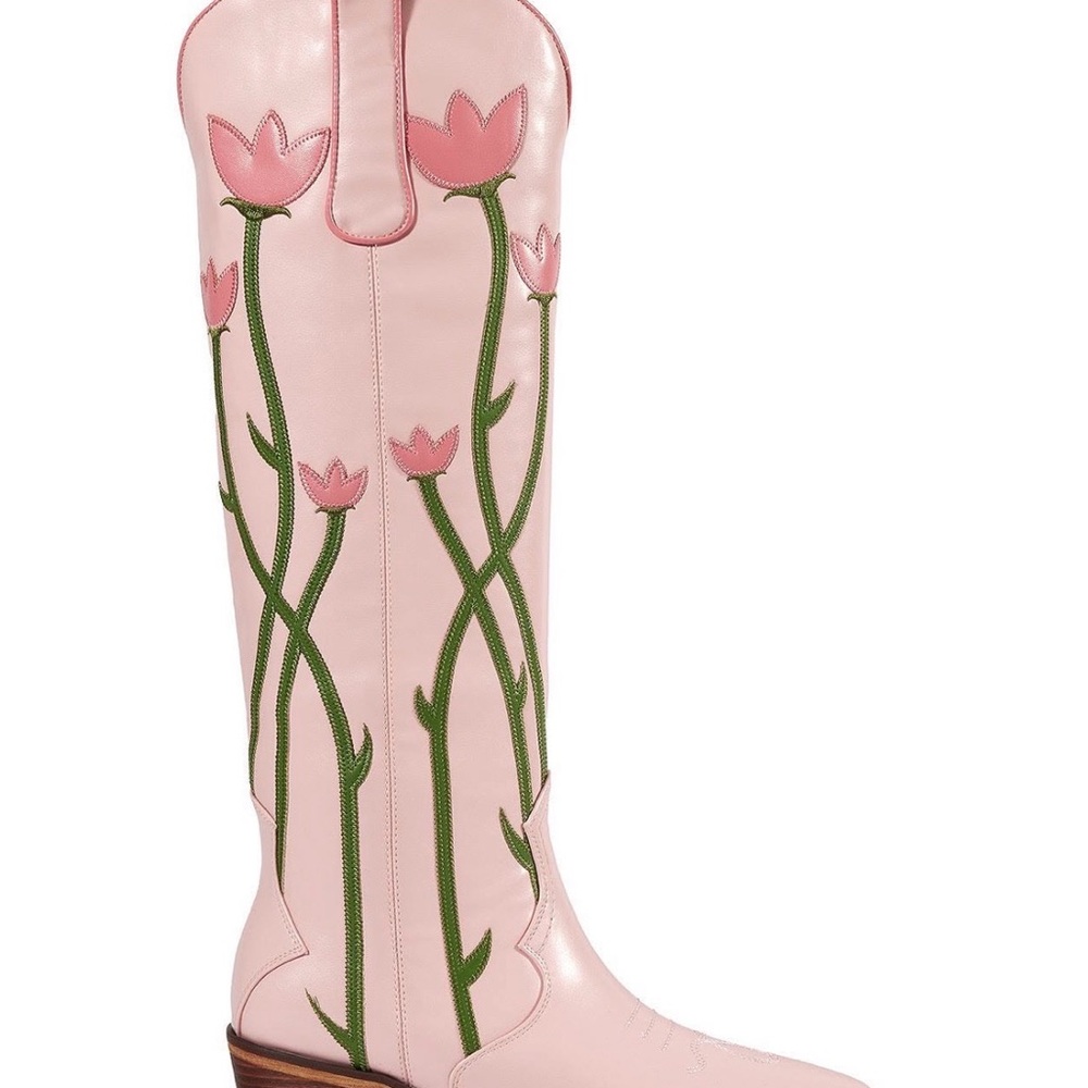 Pink Floral Tall Boots - Marfa boots